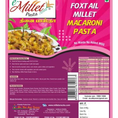 foxtail millet macroni pasta