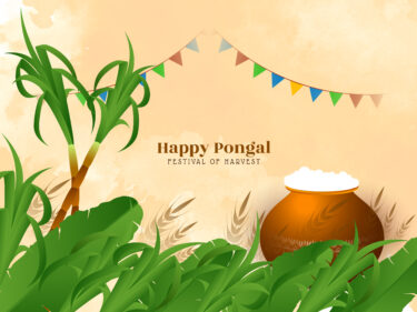 Happy Pongal harvest festival greeting background design