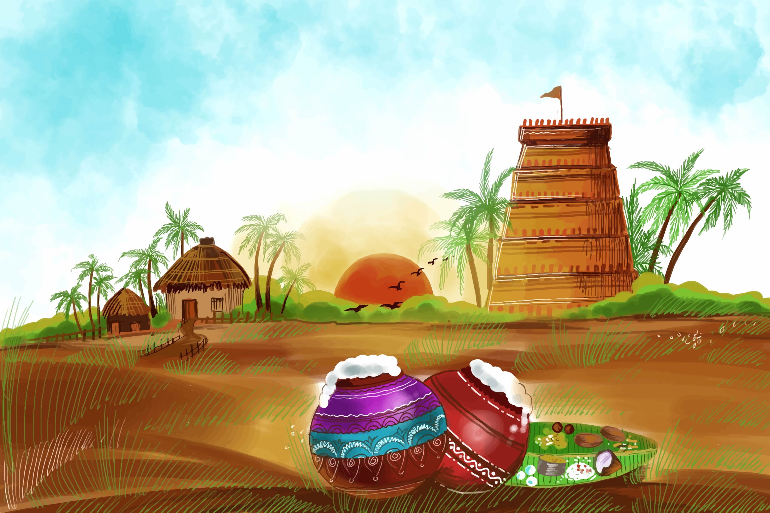Happy Pongal Pongal, Festival, Drawing, Idea, Delhi Public School  transparent background PNG clipart | HiClipart