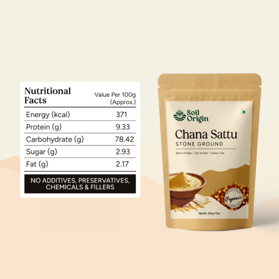 Soil Origin Chana Sattu (Stone Ground) - 500 Gm (Pack Of 2)