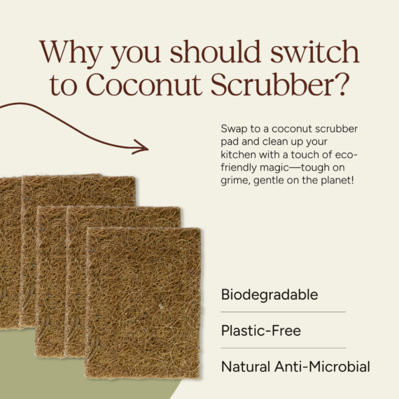 Soil Origin Coconut Coil Scrubber Pad (Dishwasher) - Set of 5