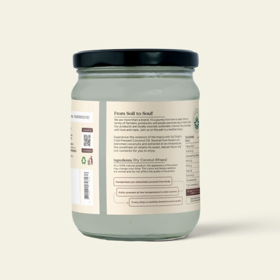 Soil Origin Wood Pressed Coconut Oil - 500 Ml