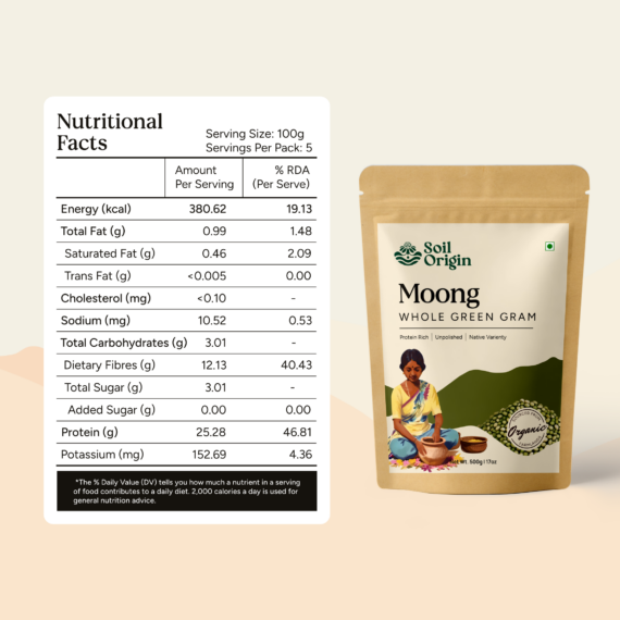 Soil Origin Whole Green Gram (Moong) - 500 Gm (Set of 2)