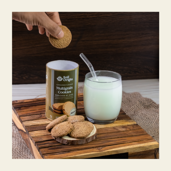 Soil Origin Multigrain Cardamom Cookies , Enriched By Ghee & Jaggery - 100 Gm