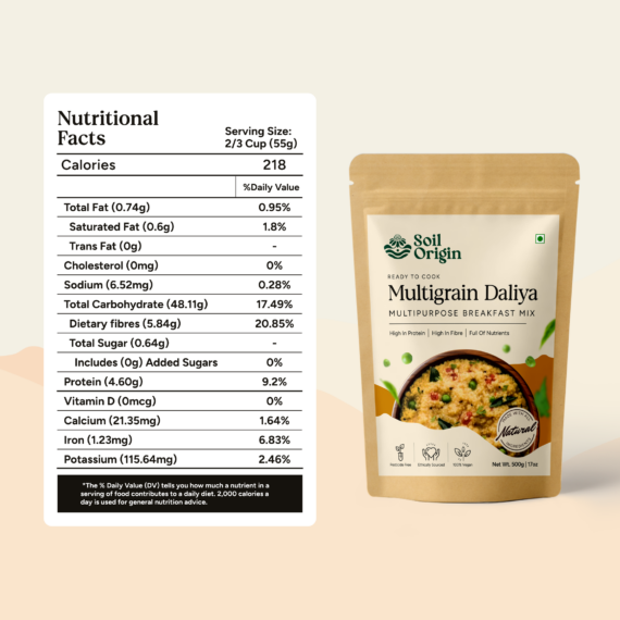 Soil Origin Multigrain Daliya - 500 Gm (Pack Of 2)