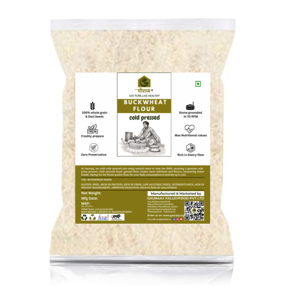 Natural stone grounded cold pressed kuttu aata/ buckwheat flours/'kutto/papparai/vrat ka atta -1 kg