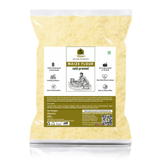 Natural stone grounded cold pressed makki aataMaize flour / hittu / atta / pindi/Mokkajonna Pindi -1Kg