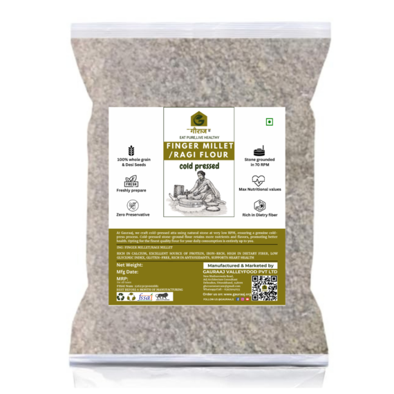 Natural stone grounded cold pressed Ragi flour / hittu / atta / pindi (stone grounded)/maduva atta -1Kg