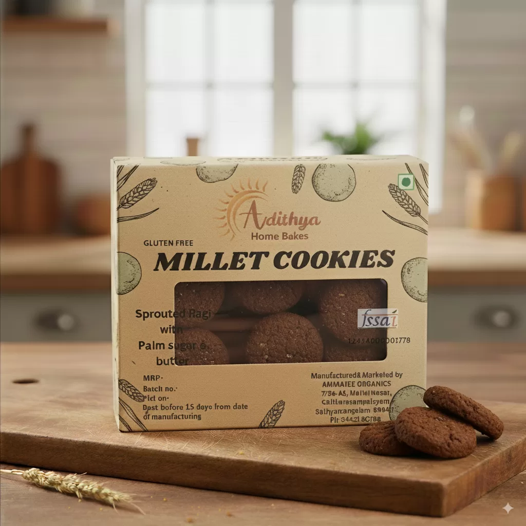 SPROUTED RAGI (GLUTEN FREE ) COOKIES, 200G